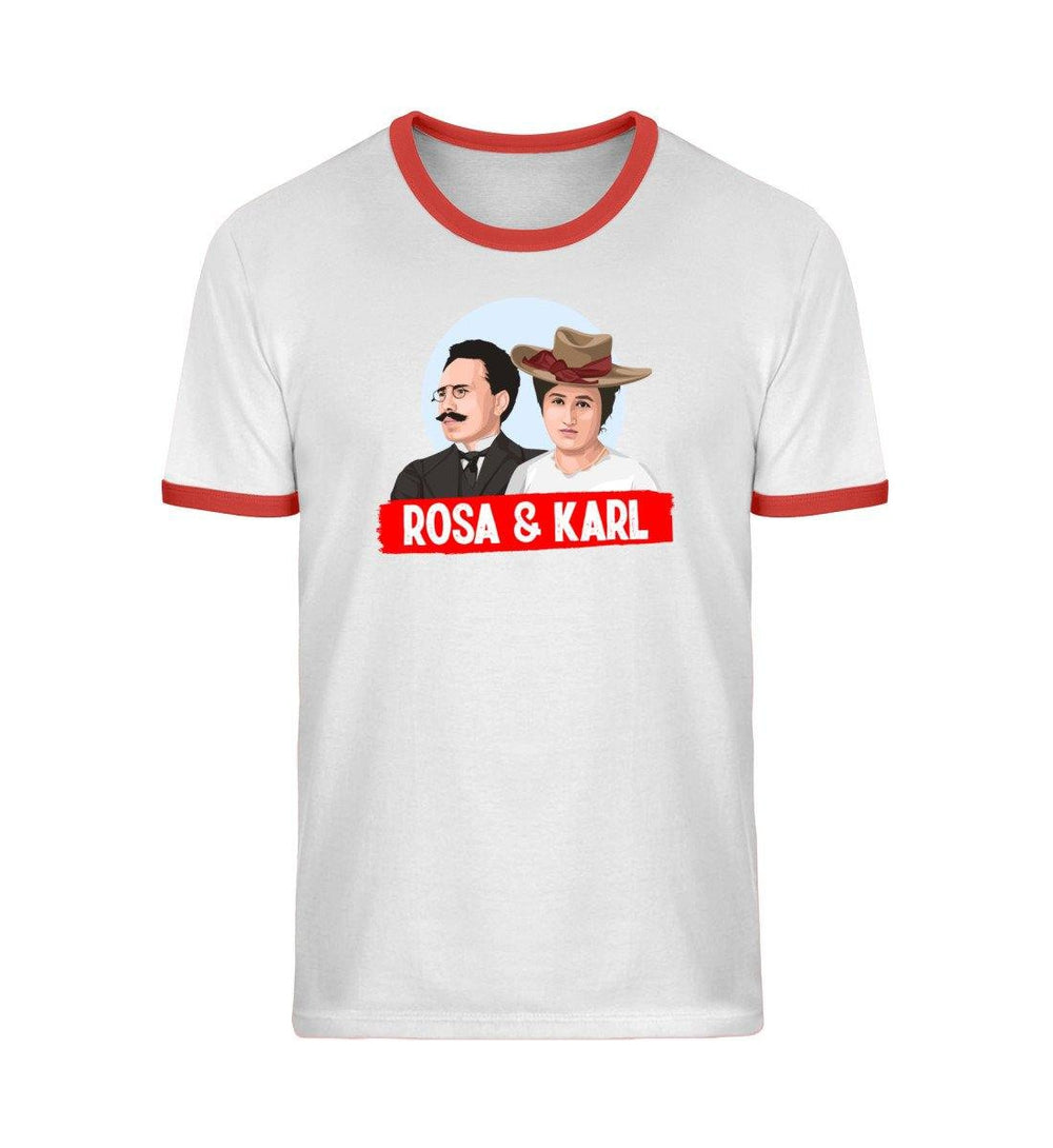 RETRO RINGER ORGANIC SHIRT MÄDELS • ROSA & KARL / LUXEMBURG & LIEBKNECHT-HARLEKINSHOP