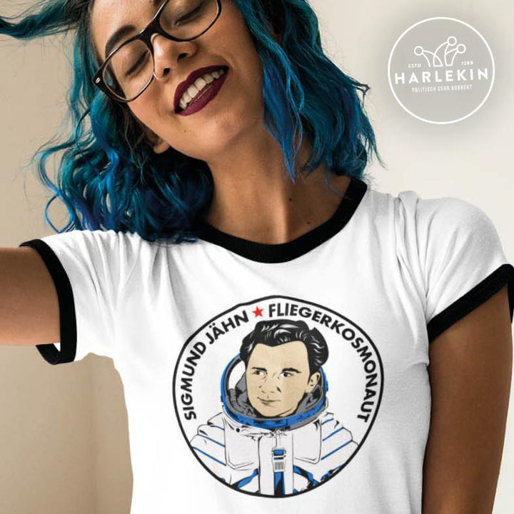 RETRO RINGER ORGANIC SHIRT MÄDELS • SIGMUND JÄHN - FLIEGERKOSMONAUT-HARLEKINSHOP