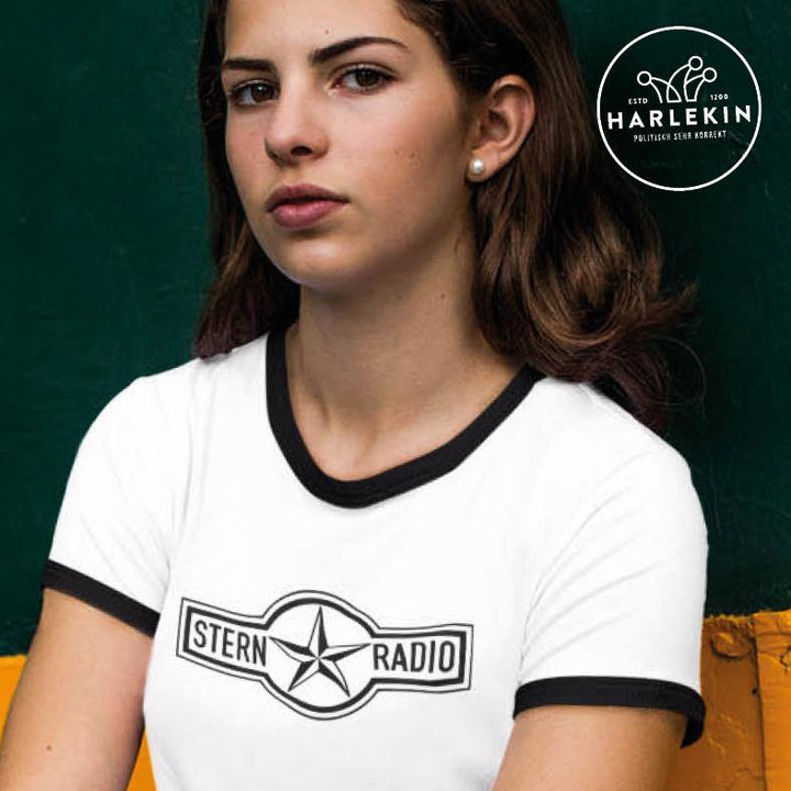 RETRO RINGER ORGANIC SHIRT MÄDELS • STERNRADIO BADGE-HARLEKINSHOP