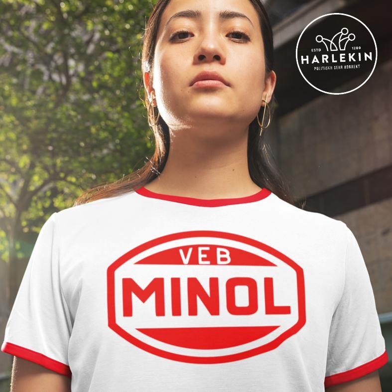 RETRO RINGER ORGANIC SHIRT MÄDELS • VEB MINOL-HARLEKINSHOP