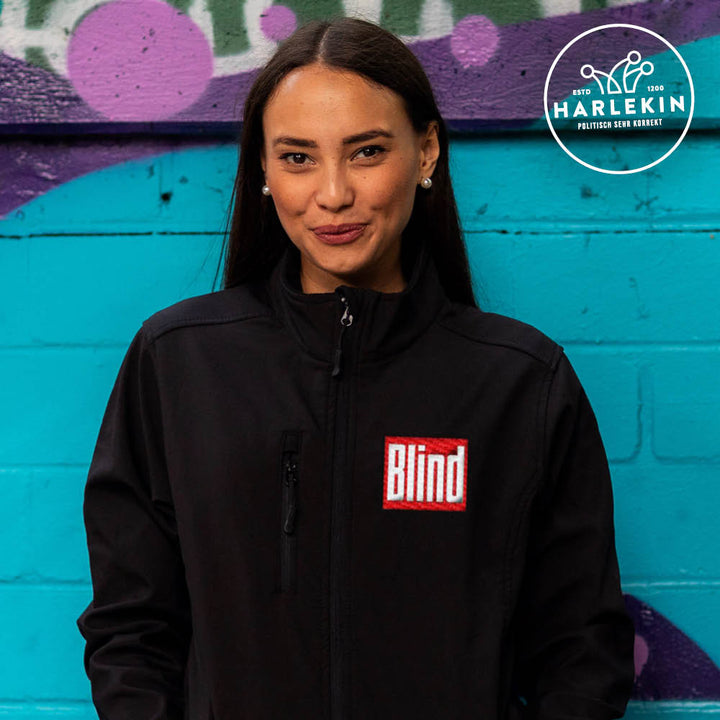 SOFTSHELL JACKE MÄDELS / EDLER STICK • BILD / BLIND-HARLEKINSHOP