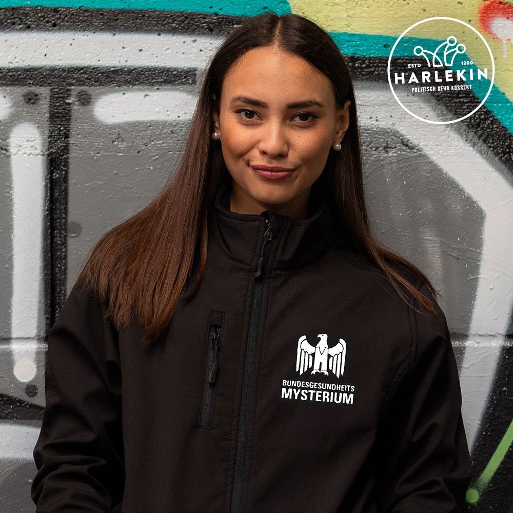 SOFTSHELL JACKE MÄDELS / EDLER STICK • BUNDESGESUNDHEITSMYSTERIUM-HARLEKINSHOP
