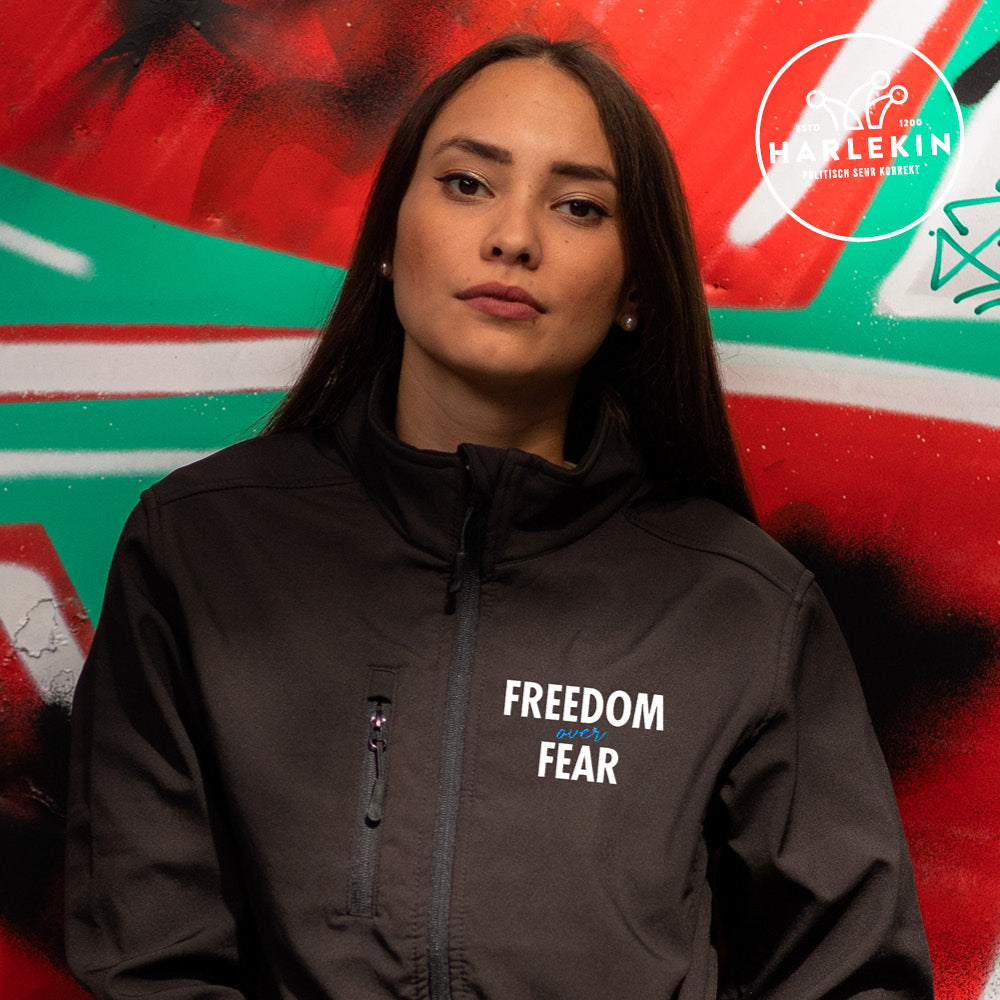 SOFTSHELL JACKE MÄDELS / EDLER STICK • FREEDOM OVER FEAR-HARLEKINSHOP