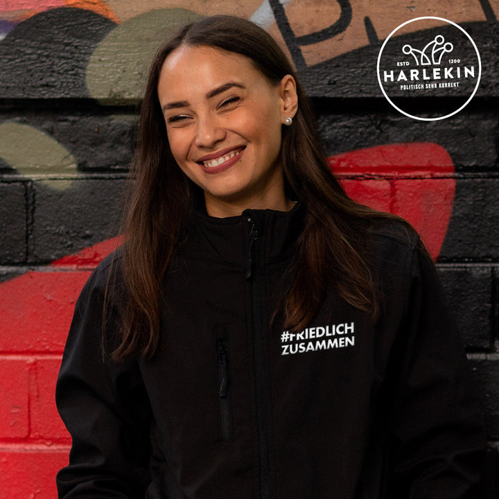 SOFTSHELL JACKE MÄDELS / EDLER STICK • #FRIEDLICHZUSAMMEN-HARLEKINSHOP