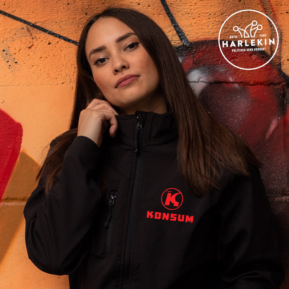 SOFTSHELL JACKE MÄDELS / EDLER STICK • KONSUM-HARLEKINSHOP