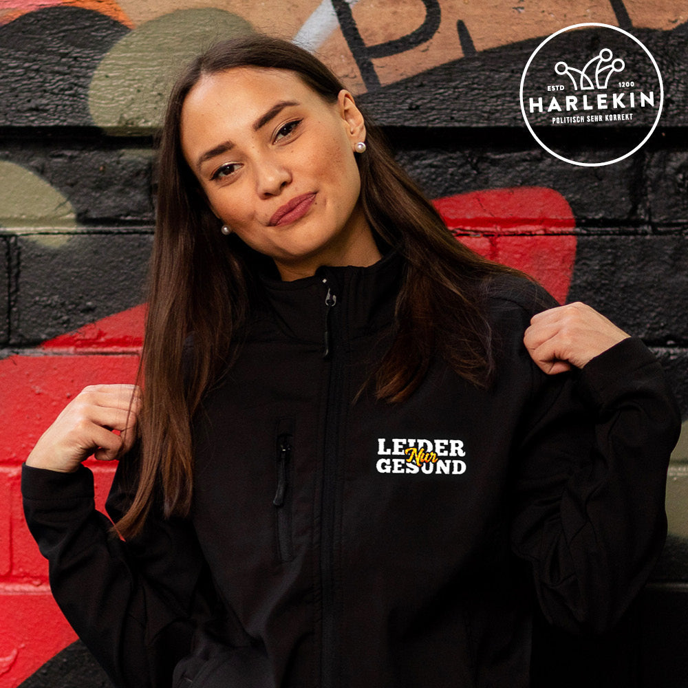 SOFTSHELL JACKE MÄDELS / EDLER STICK • LEIDER NUR GESUND-HARLEKINSHOP