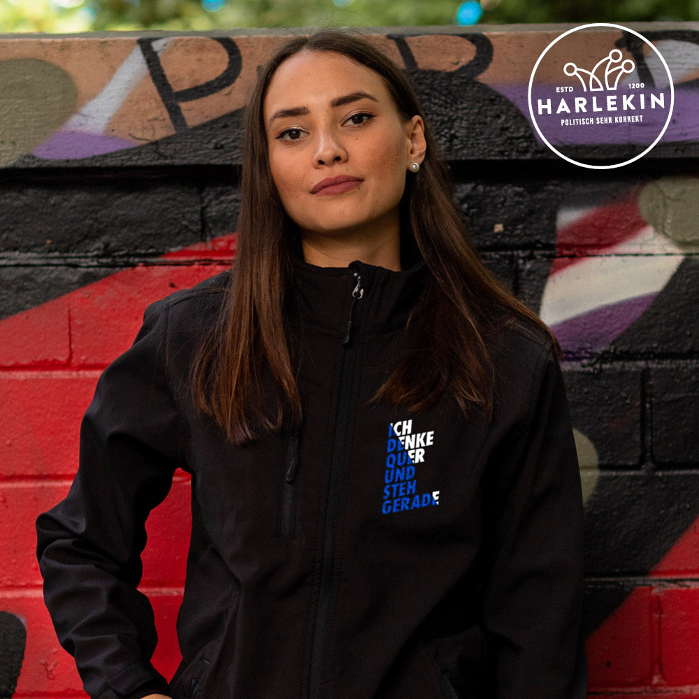 SOFTSHELL JACKE MÄDELS / EDLER STICK • QUERDENKER-HARLEKINSHOP