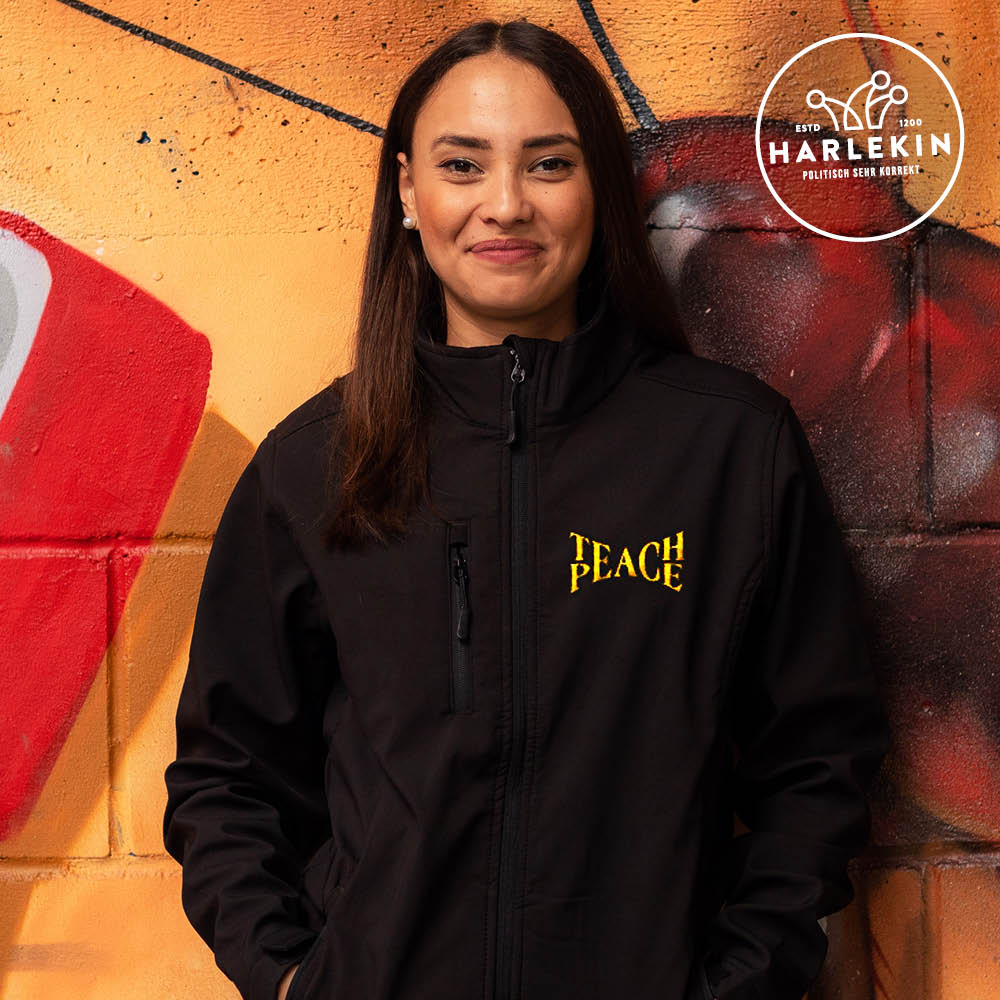 SOFTSHELL JACKE MÄDELS / EDLER STICK • TEACH PEACE-HARLEKINSHOP