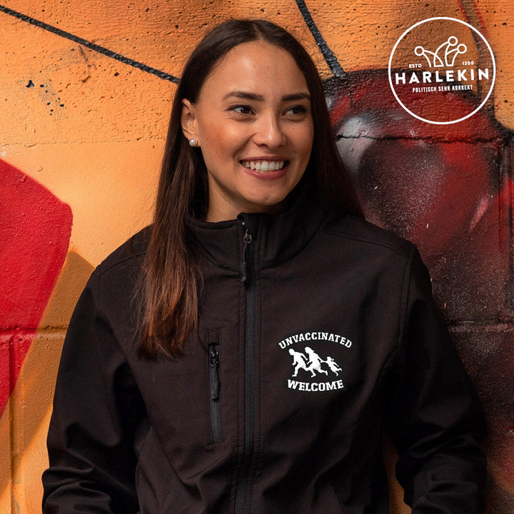 SOFTSHELL JACKE MÄDELS / EDLER STICK • UNVACCINATED WELCOME-HARLEKINSHOP