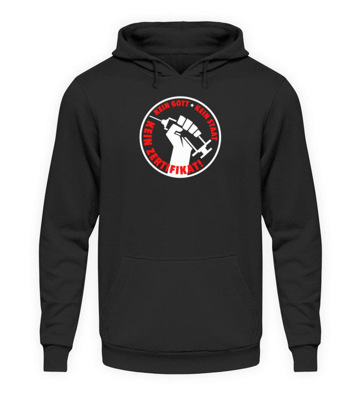 SPASSKULTUR HOODIE MÄDELS • KEIN GOTT KEIN STAAT KEIN ZERTIFIKAT-HARLEKINSHOP