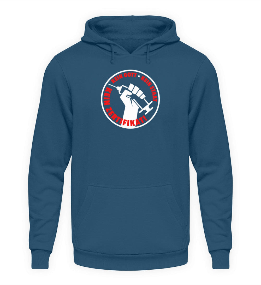 SPASSKULTUR HOODIE MÄDELS • KEIN GOTT KEIN STAAT KEIN ZERTIFIKAT-HARLEKINSHOP