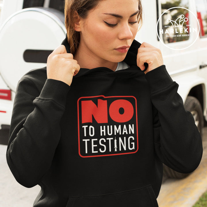 SPASSKULTUR HOODIE MÄDELS • NO HUMAN TESTING-HARLEKINSHOP