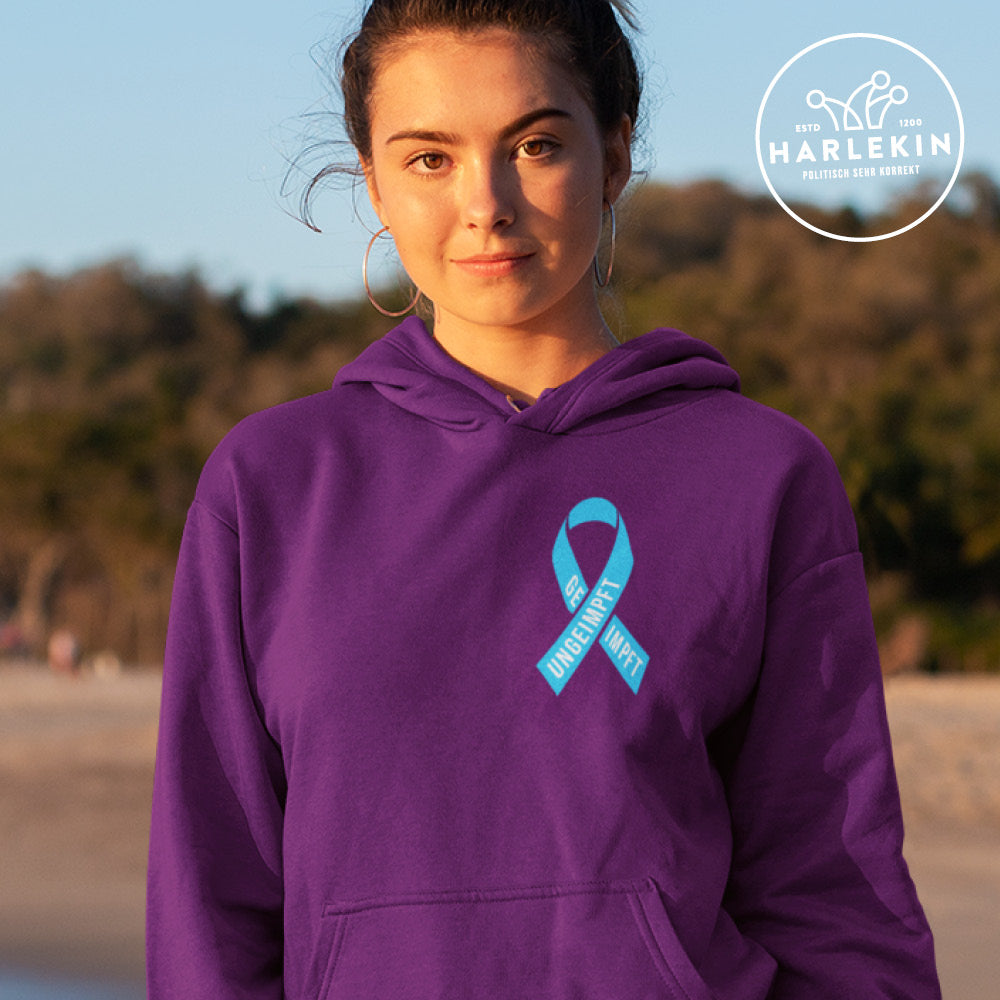 SPASSKULTUR HOODIE MÄDELS • SOLISCHLEIFE / SOLIDARITY RIBBON GEIMPFT UNGEIMPFT-HARLEKINSHOP