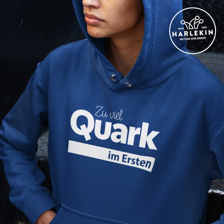 SPASSKULTUR HOODIE MÄDELS • ZU VIEL QUARK IM ERSTEN-HARLEKINSHOP