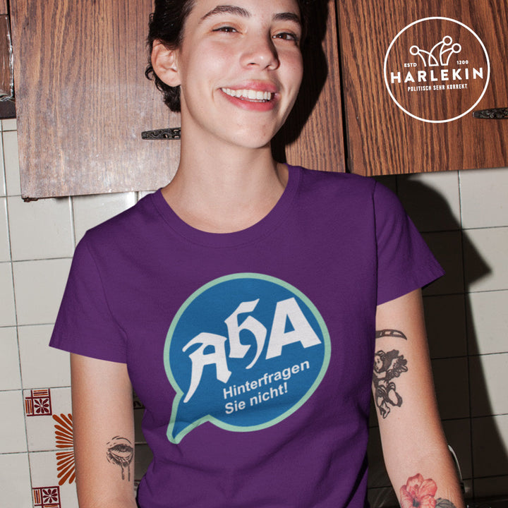 SPASSKULTUR ORGANIC SHIRT MÄDELS • AHA / HINTERFRAGEN SIE NICHT-HARLEKINSHOP