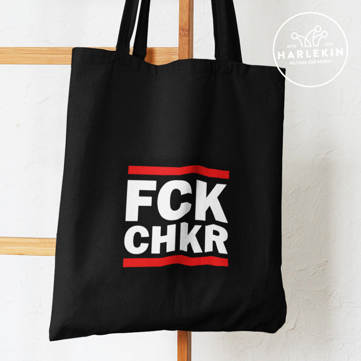SPASSKULTUR STOFFTASCHE • FCK CHKR FAKTENCHECKER-HARLEKINSHOP