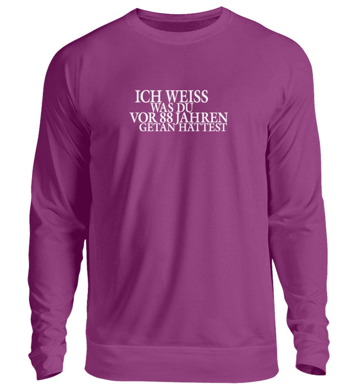 SPASSKULTUR SWEATER MÄDELS • ICH WEISS WAS DU VOR 88 JAHREN GETAN HÄTTEST-HARLEKINSHOP