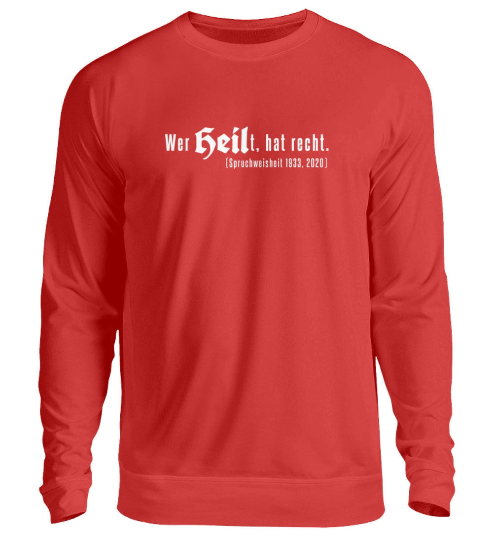 SPASSKULTUR SWEATER MÄDELS • WER HEILT HAT RECHT-HARLEKINSHOP