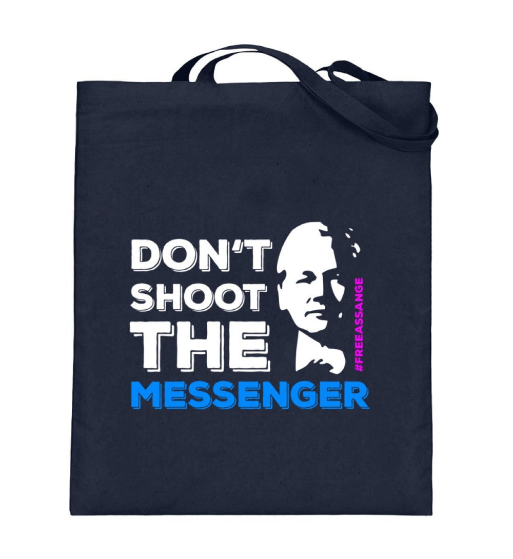 STOFFTASCHE • FREE ASSANGE: DON'T SHOOT THE MESSENGER-HARLEKINSHOP
