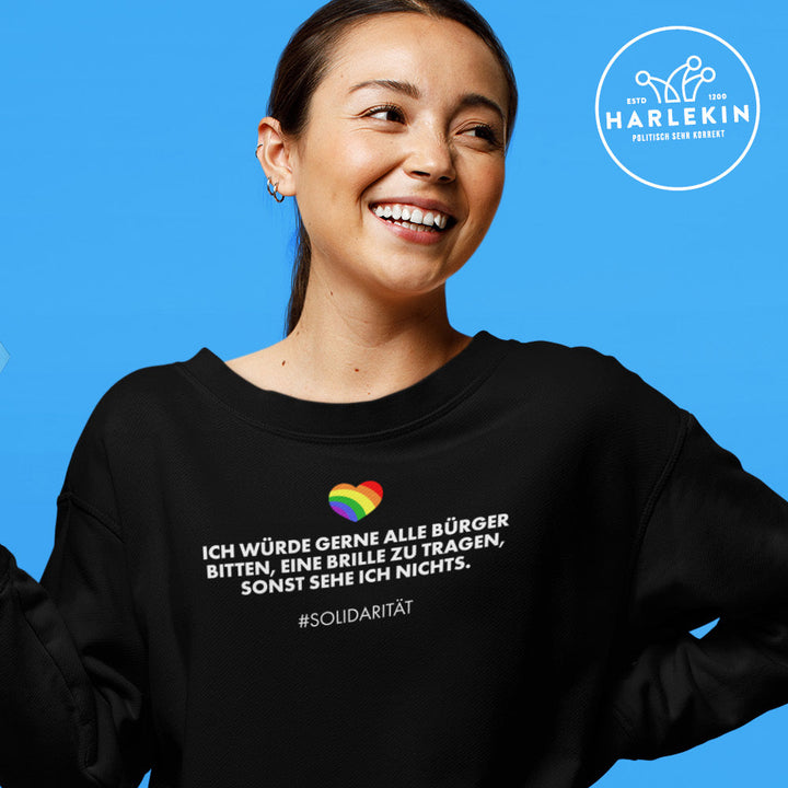 SWEATER MÄDELS • SOLIDARITÄT: BRILLENPFLICHT-HARLEKINSHOP