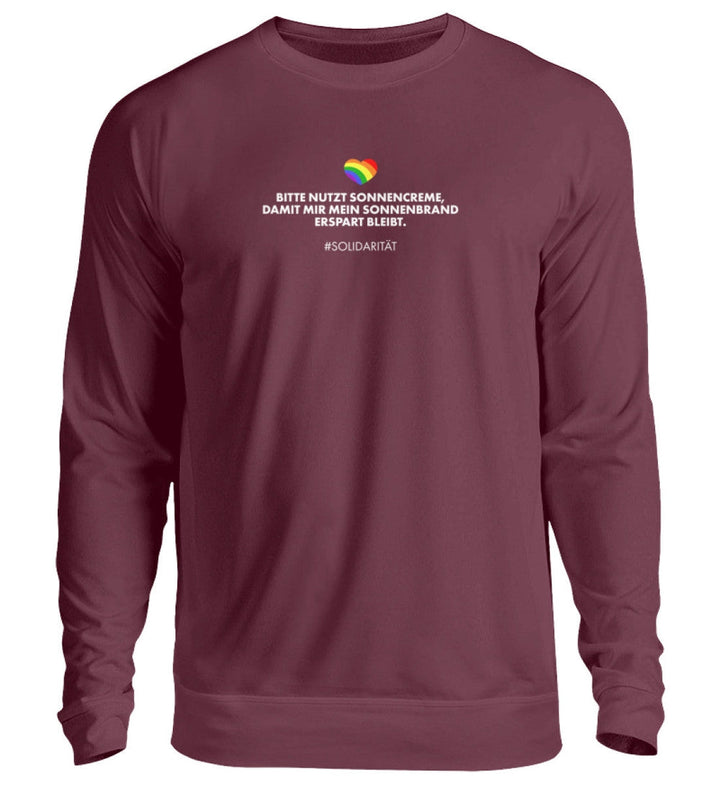 SWEATER MÄDELS • SOLIDARITÄT: SONNENCREME-HARLEKINSHOP