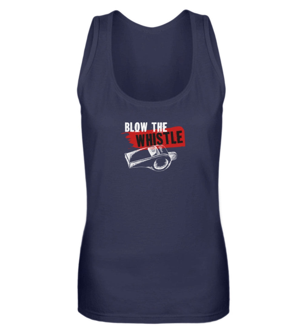 TANK TOP MÄDELS •FREE ASSANGE / BLOW THE WHISTLE - DUNKEL-HARLEKINSHOP