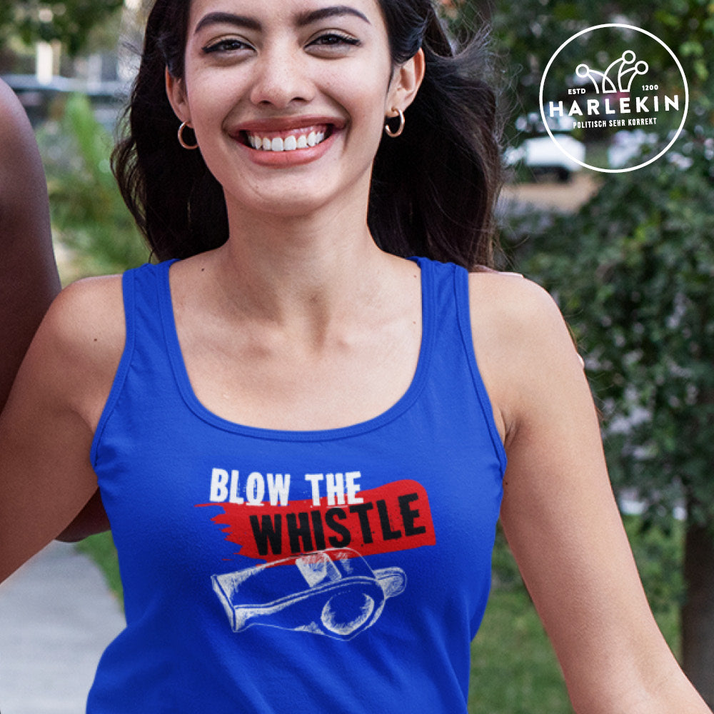 TANK TOP MÄDELS •FREE ASSANGE / BLOW THE WHISTLE - DUNKEL-HARLEKINSHOP