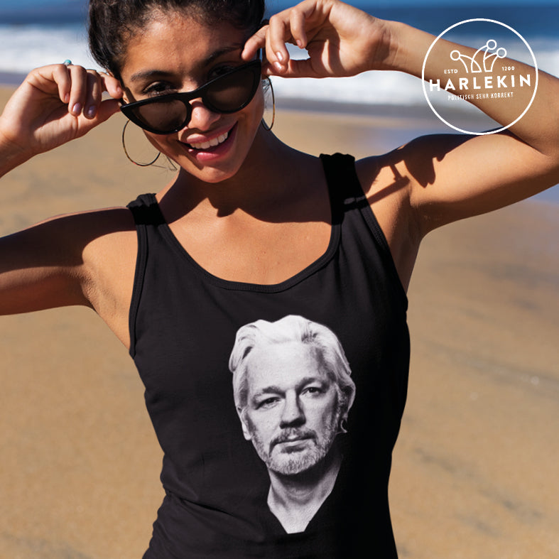 TANK TOP MÄDELS • FREE ASSANGE PORTRAIT-HARLEKINSHOP