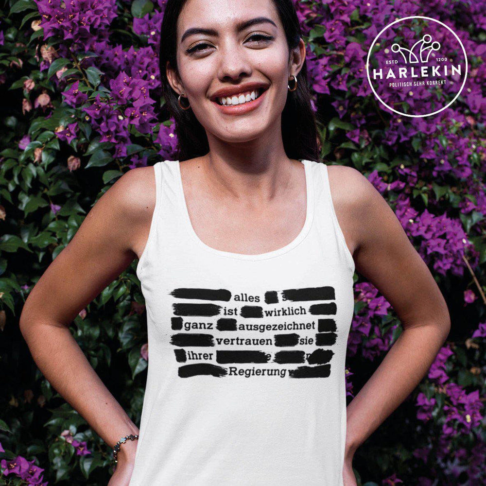TANK TOP MÄDELS • VERTRAUEN SIE IHRER REGIERUNG - DUNKEL-HARLEKINSHOP