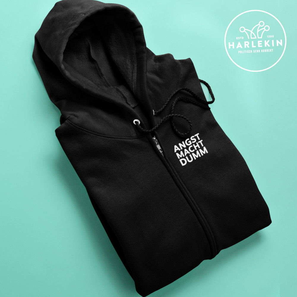ZIPPER HOODIE MÄDELS / EDLER STICK • ANGST MACHT DUMM-HARLEKINSHOP