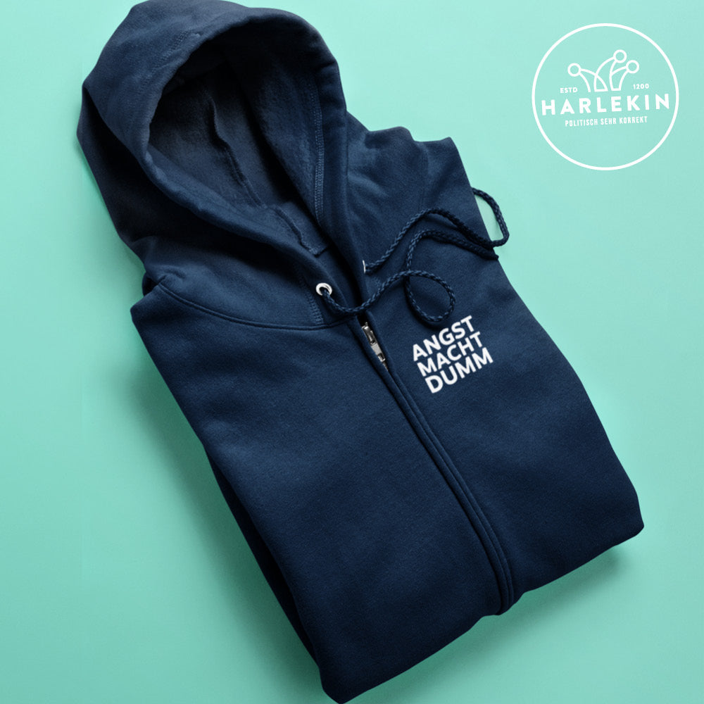 ZIPPER HOODIE MÄDELS / EDLER STICK • ANGST MACHT DUMM-HARLEKINSHOP