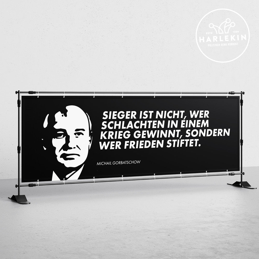 BANNER / PVC-PLANE extralang 3m x 1m • GORBATSCHOW - FRIEDENSSTIFTER