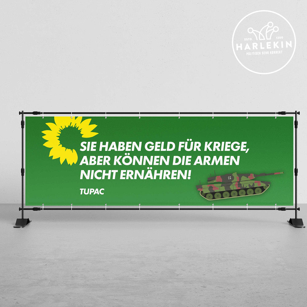 BANNER / PVC-PLANE extralang 3m x 1m • TUPAC: SIE HABEN GELD FÜR KRIEGE