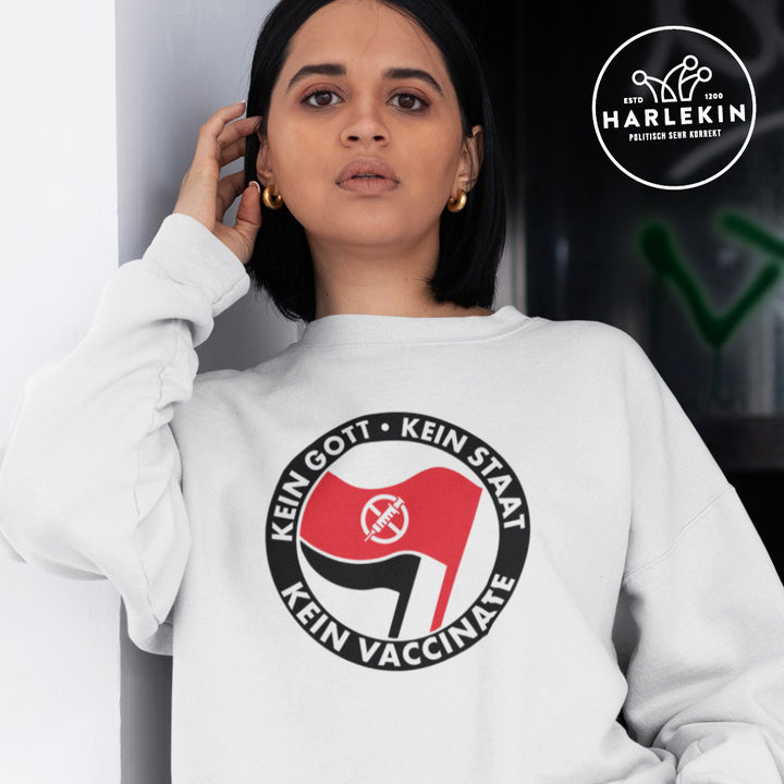FREIE LINKE SWEATER MÄDELS • KEIN GOTT KEIN STAAT KEIN VACCINATE