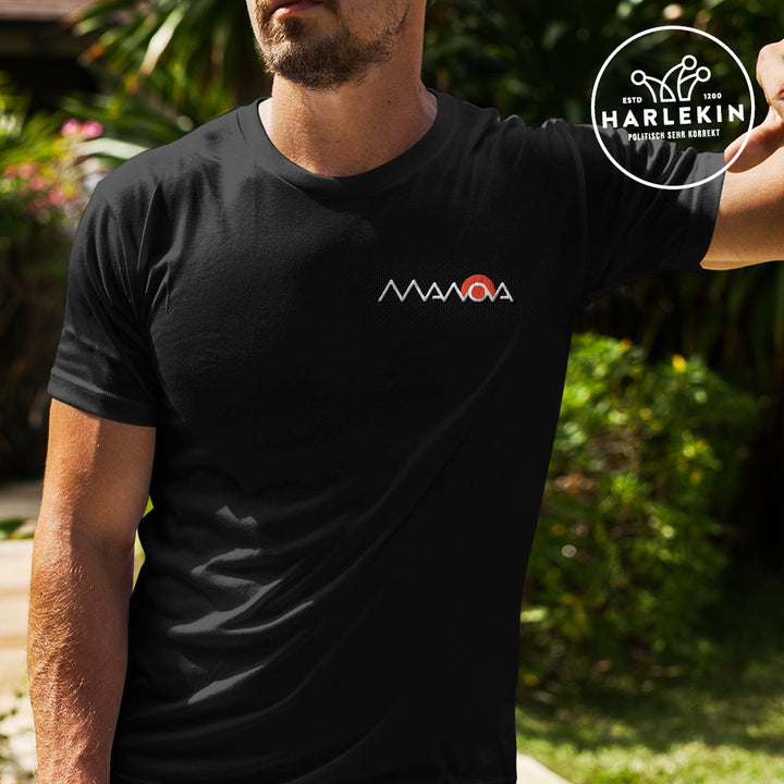 MANOVA ORGANIC SHIRT BUBEN / EDLER STICK • LOGO - DUNKEL