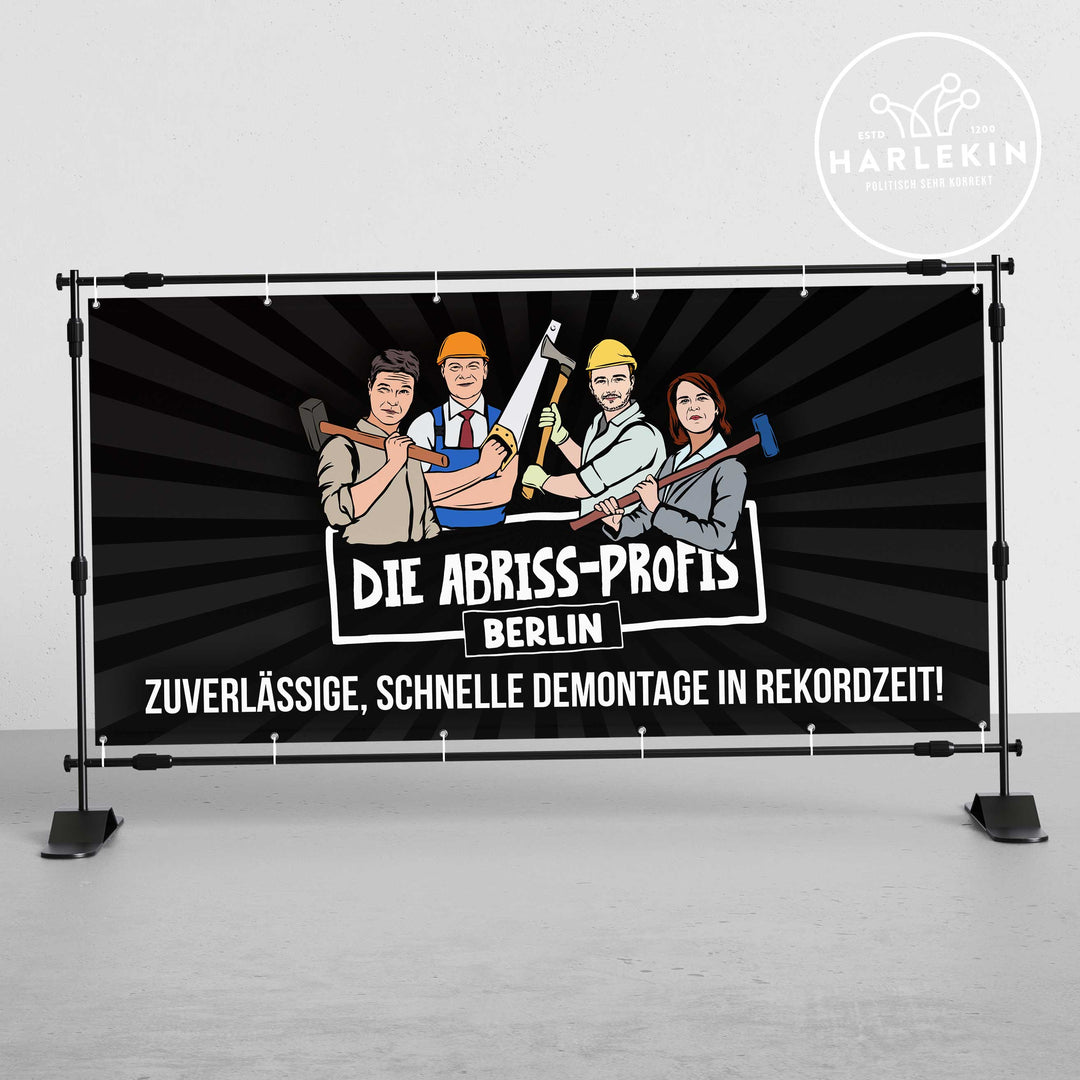 BANNER / PVC-PLANE 2m x 1m • BERLIN: DIE ABRISSPROFIS