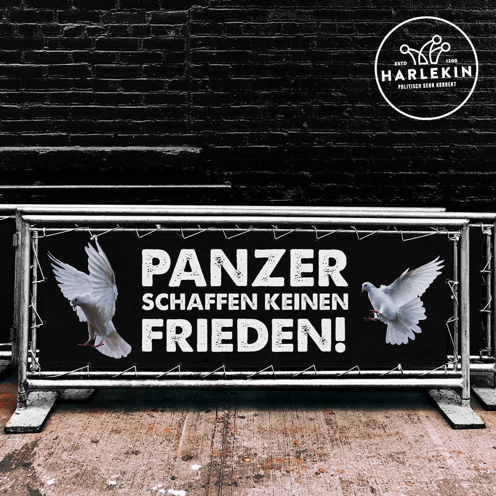 BANNER / PVC-PLANE extralang 3m x 1m • PANZER SCHAFFEN KEINEN FRIEDEN!