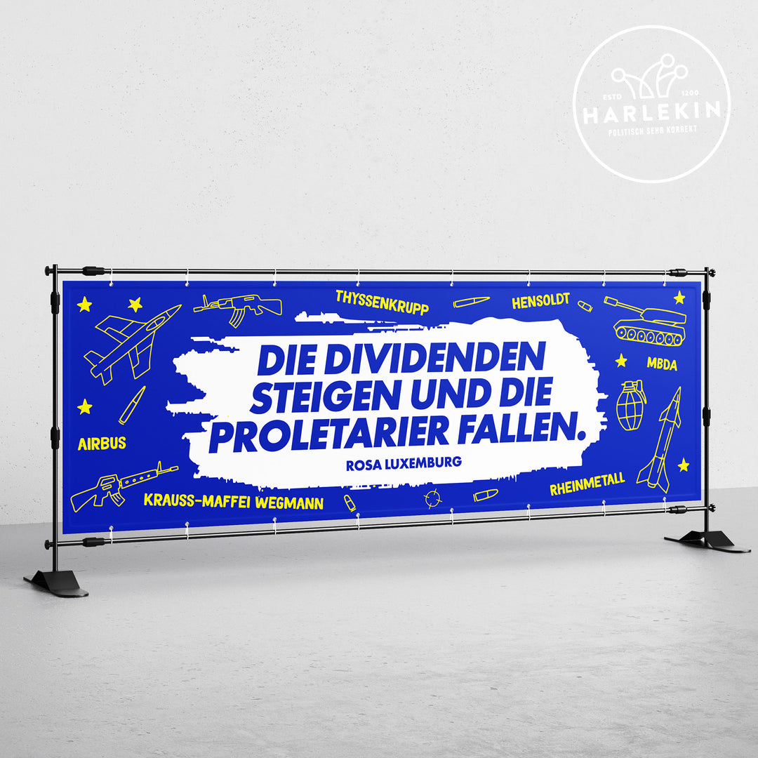 BANNER / PVC-PLANE extralang 3m x 1m • DIE DIVIDENDEN STEIGEN