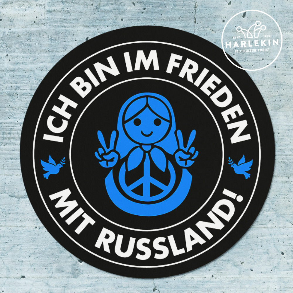 GROSSE STICKER / AUFKLEBER • ICH BIN IM FRIEDEN MIT RUSSLAND! (10 STK.)