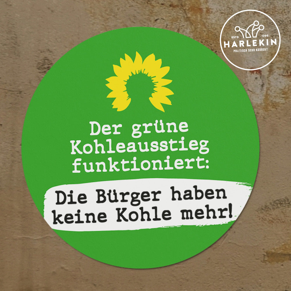 GROSSE STICKER / AUFKLEBER • DER GRÜNE KOHLEAUSSTIEG (10 STK.)