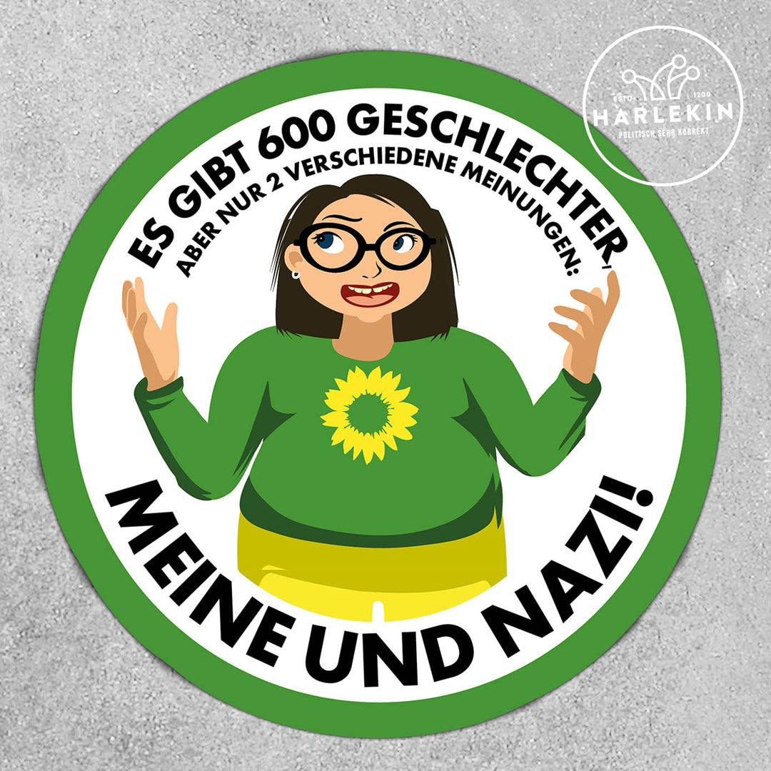GROSSE STICKER / AUFKLEBER • 600 GESCHLECHTER & 2 MEINUNGEN (10 STK.)