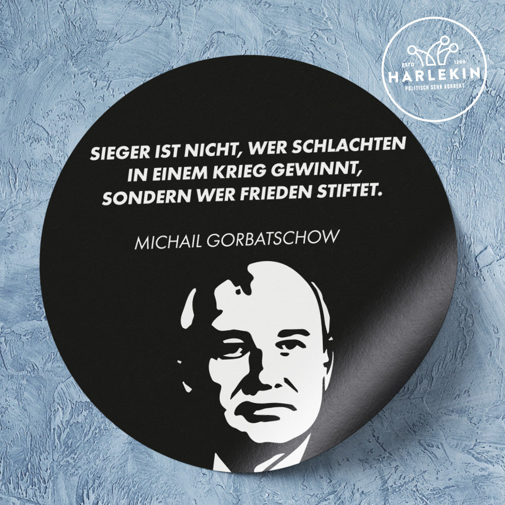 GROSSE STICKER / AUFKLEBER • GORBATSCHOW: FRIEDENSSTIFTER (10 STK.)
