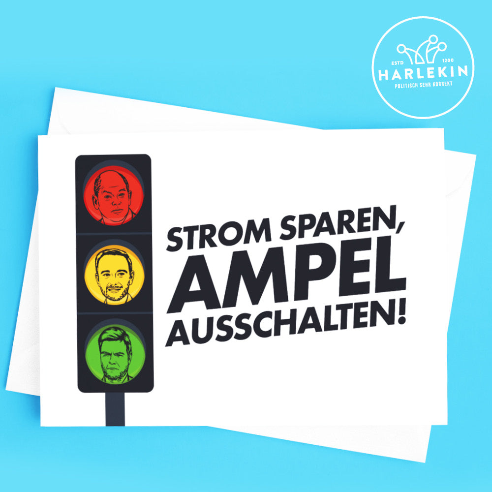 GROSSE STICKER / AUFKLEBER • STROM SPAREN, AMPEL AUSSCHALTEN! (10 STK.)