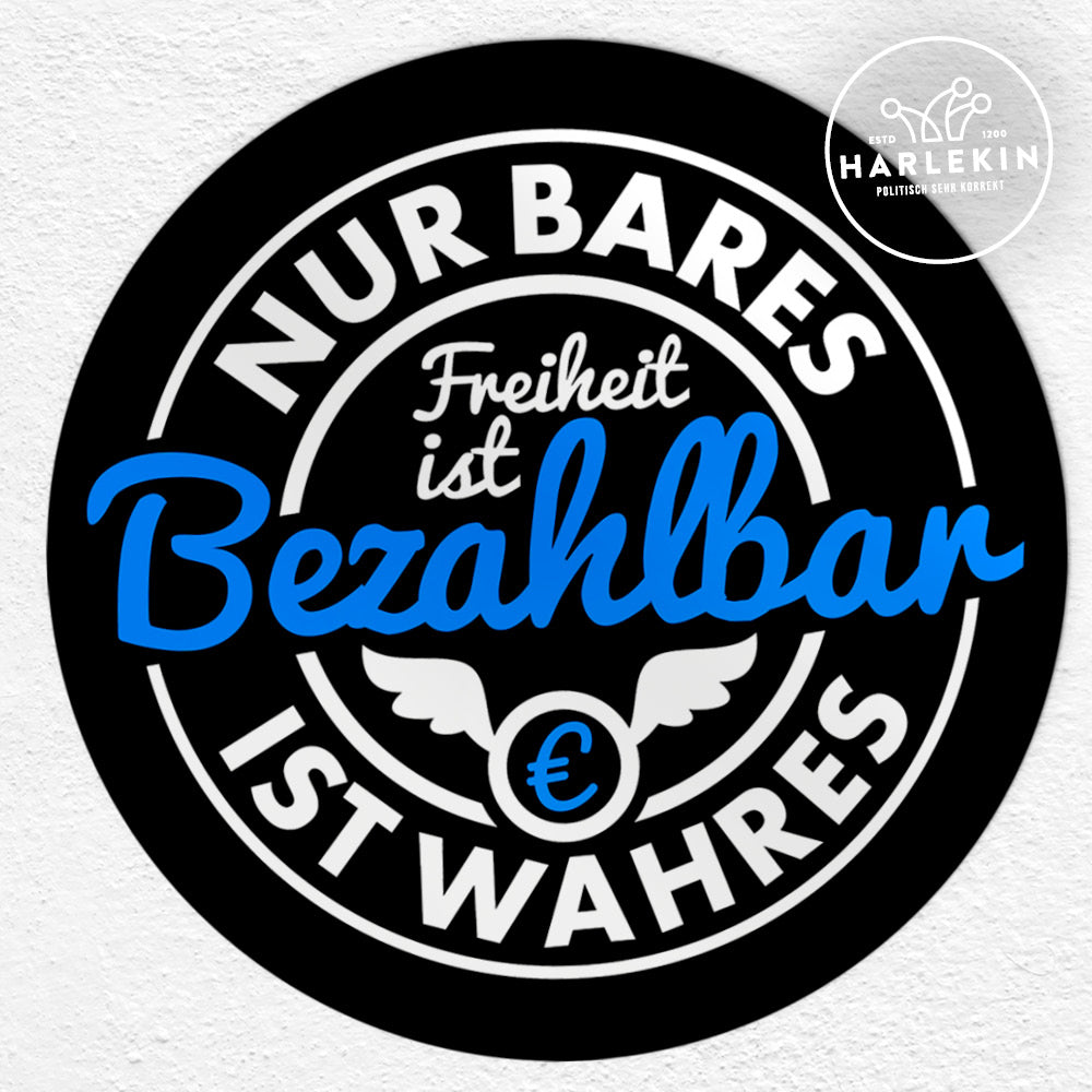 GROSSE STICKER / AUFKLEBER • NUR BARES IST WAHRES (10 STK.)