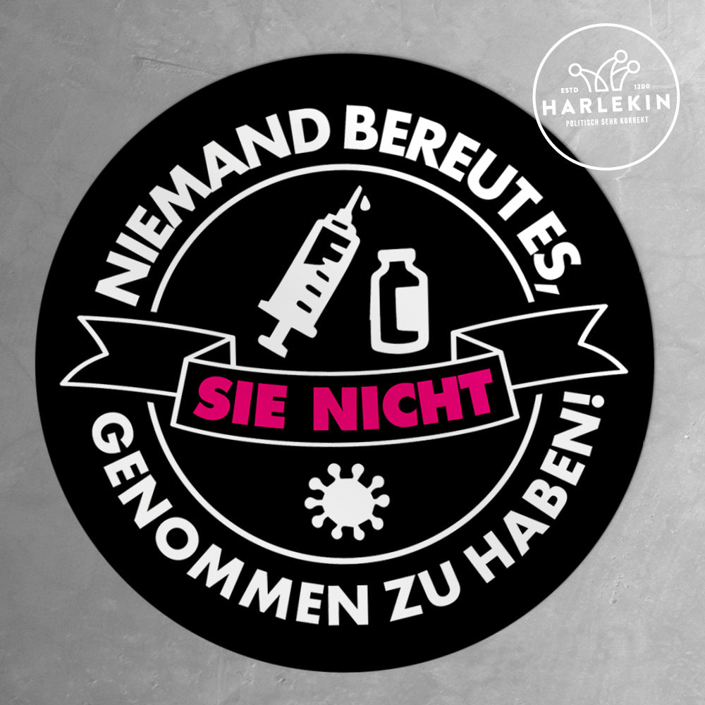 GROSSE STICKER / AUFKLEBER • NIEMAND BEREUT ES! (10 STK.)