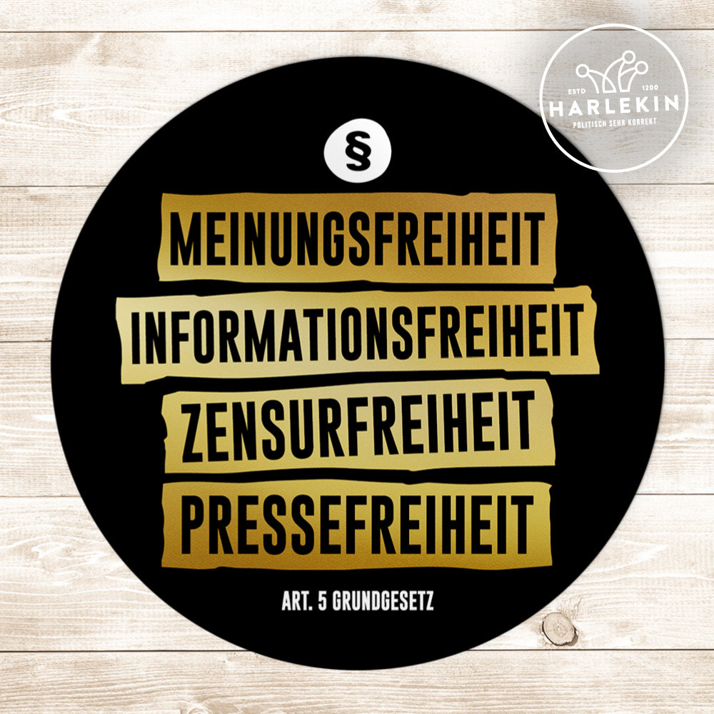 GROSSE STICKER / AUFKLEBER • ARTIKEL 5, GRUNDGESETZ (10 STK.)