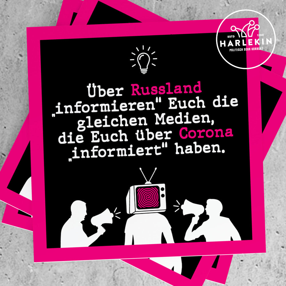 GROSSE STICKER / AUFKLEBER • MEDIEN & "INFORMATION" (10 STK.)