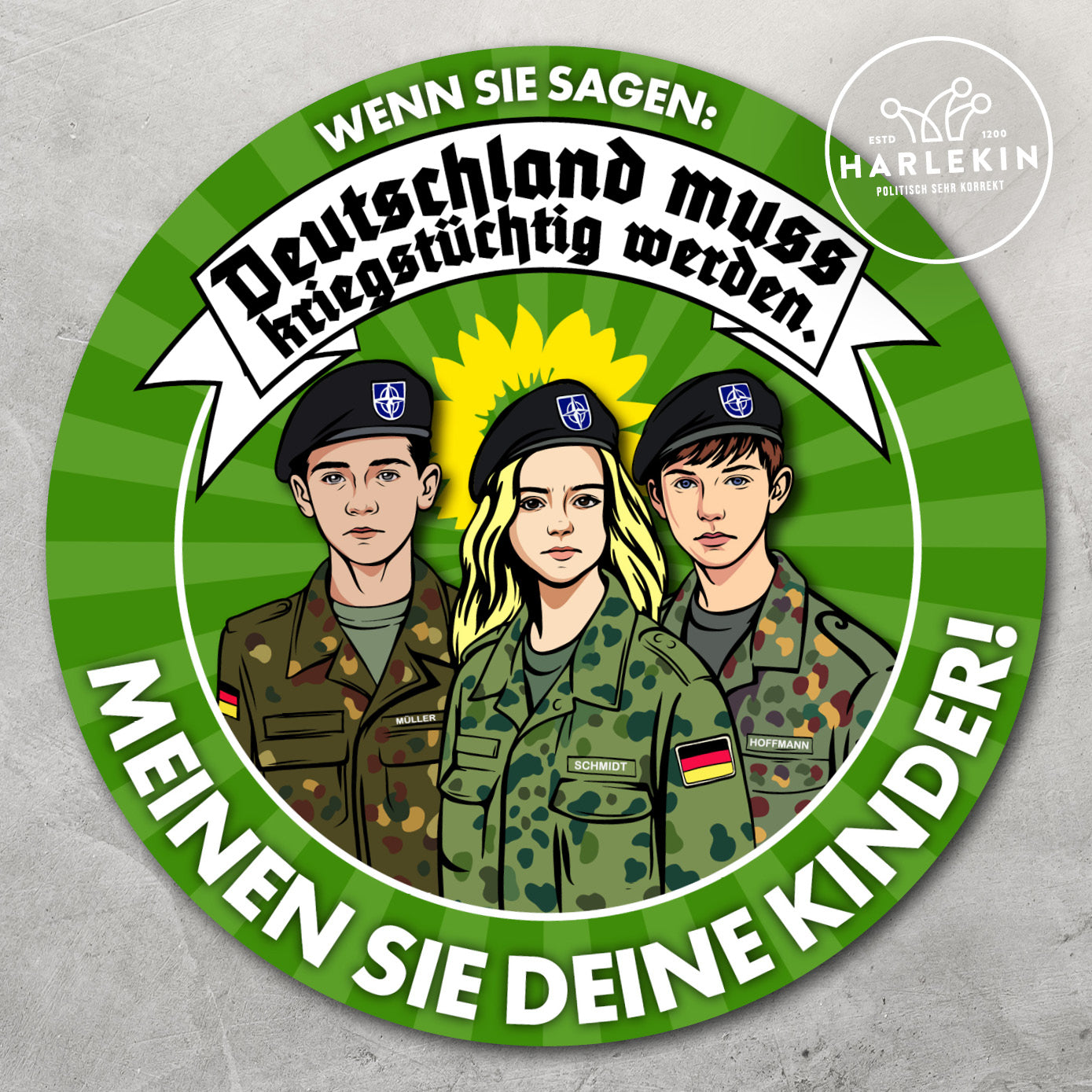 GROSSE STICKER / AUFKLEBER (10 STK.) • KRIEGSTÜCHTIGE KINDER