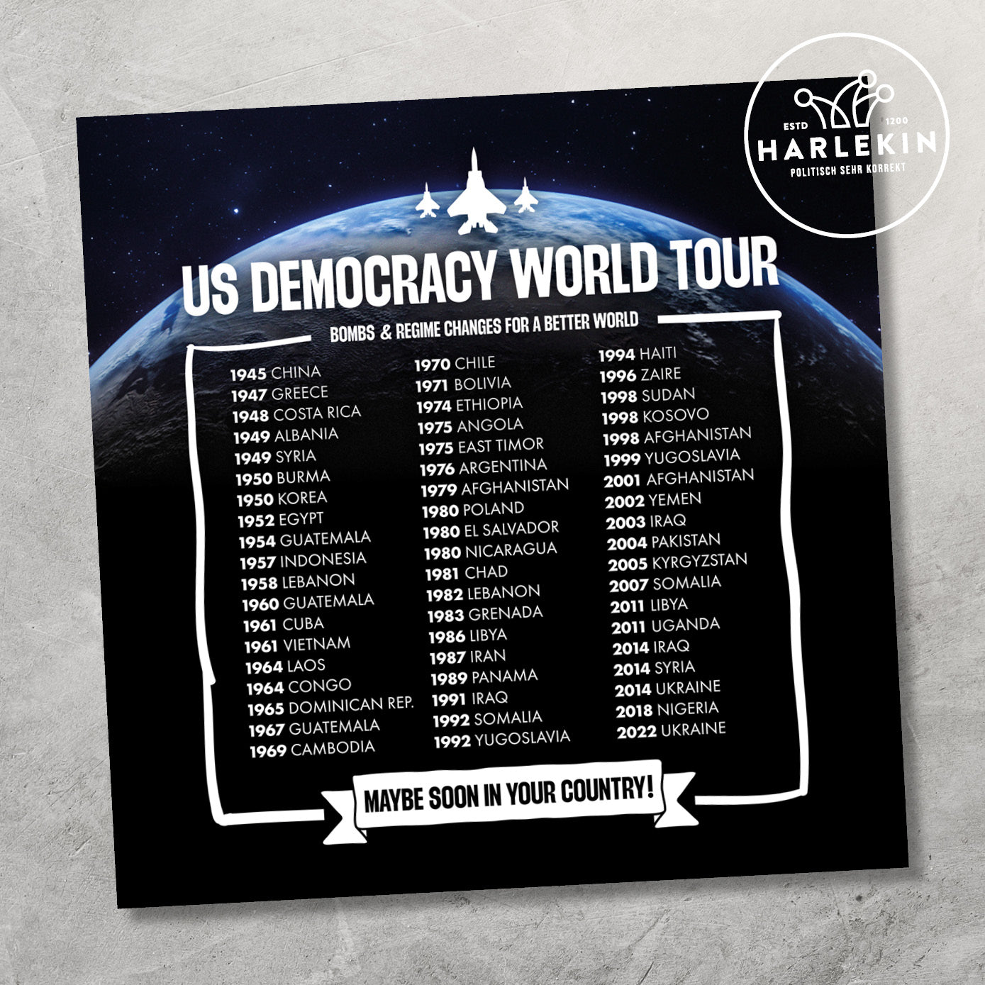 STICKER / AUFKLEBER (10 STK.) • US DEMOCRACY WORLDTOUR