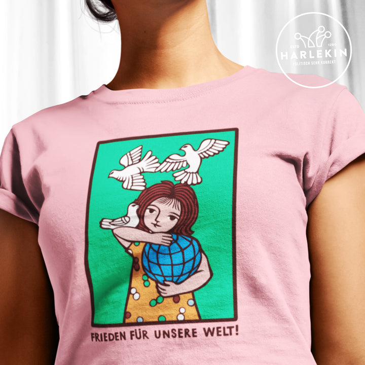PREMIUM SHIRT MÄDELS • FRIEDEN FÜR UNSERE WELT! (DDR-ORIGINAL-PLAKAT)